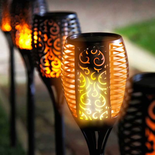 Zonne Tuinfakkel met LED Verlichting - Weersbestendig en Energiebesparend voor Buiten - Sfeervolle Tuinverlichting