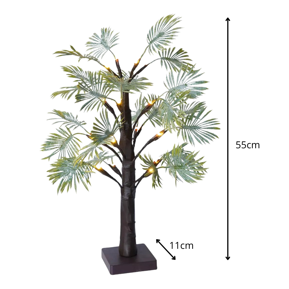 Kerst LED Palmbladverlichting – Warm Licht, Draadloos, 11x55cm, Duurzaam PVC voor Feestelijke Decoratie