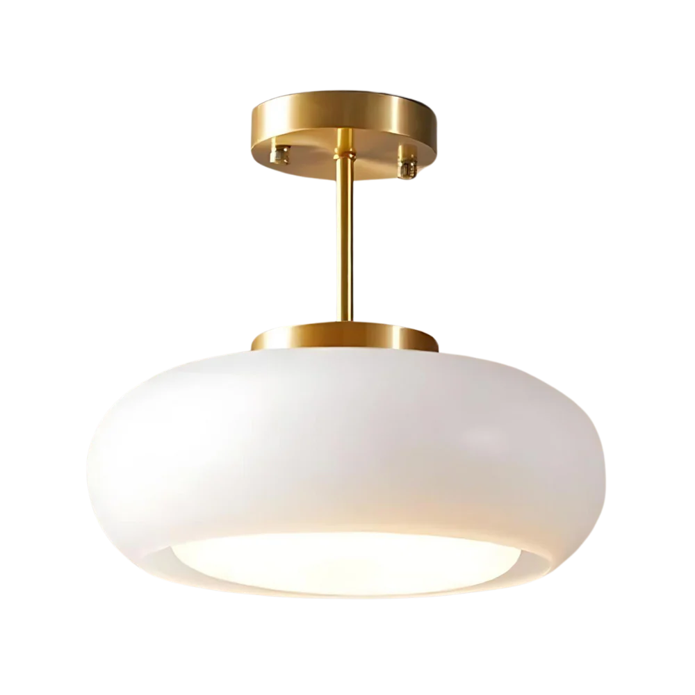 Scandinavische plafondlamp van Hoogwaardige Messing en Glas
