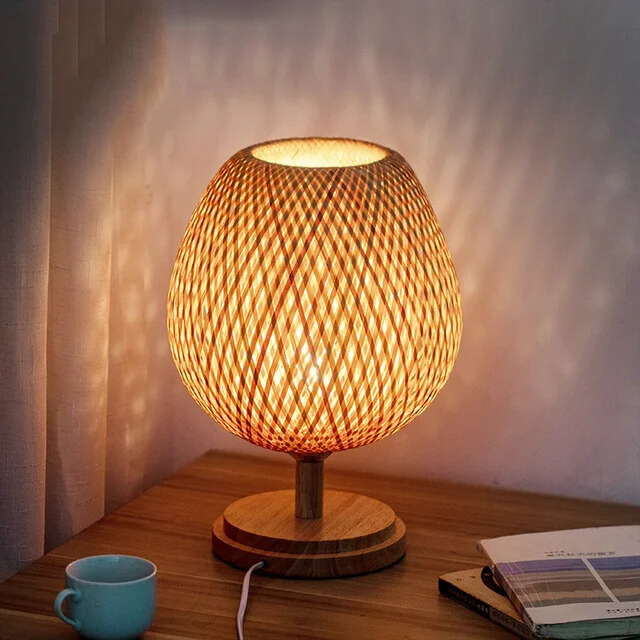 Vintage Bamboe Tafellamp – Rustiek Design voor Warme Sfeer in Woonkamer en Slaapkamer