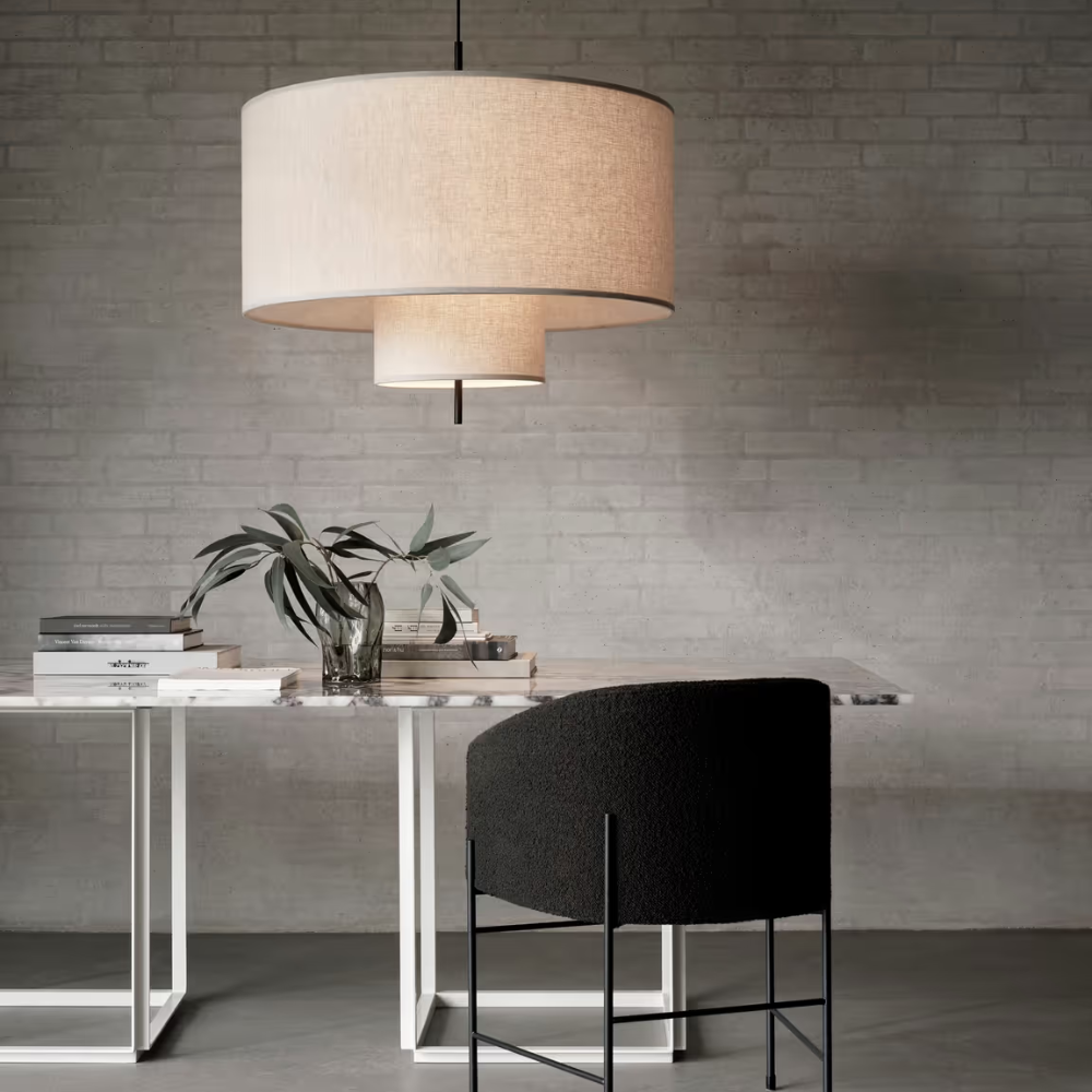 Blanche | Hanglamp Beige Textielkap