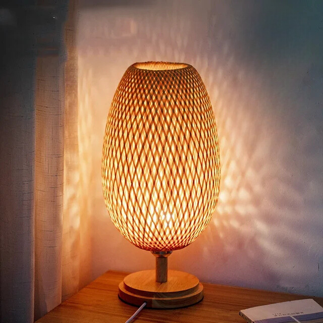 Variant image for Vintage Bamboe Tafellamp – Rustiek Design voor Warme Sfeer in Woonkamer en Slaapkamer-2