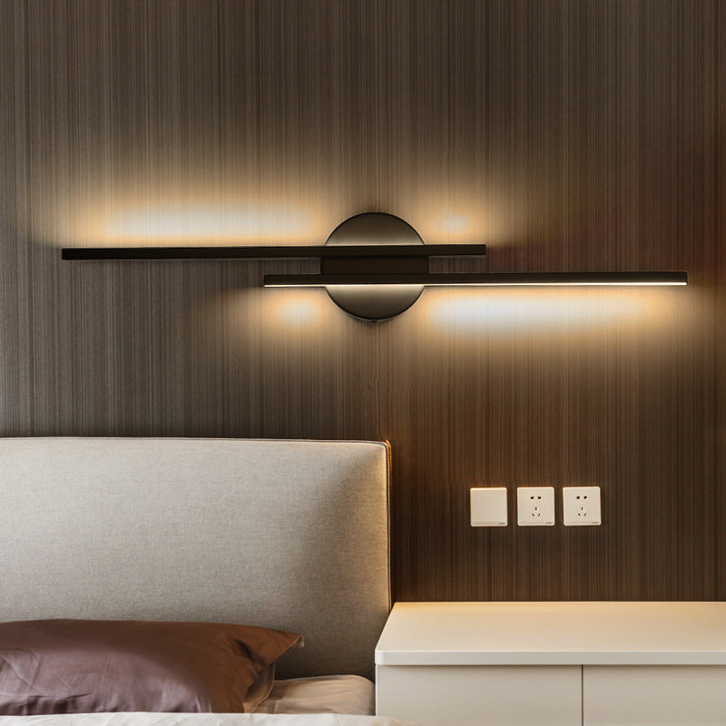 Moderne Wandlamp Zwart van Aluminium en Ijzer met LED Verlichting – Warm en Koel Wit Muurlamp voor Binnengebruik