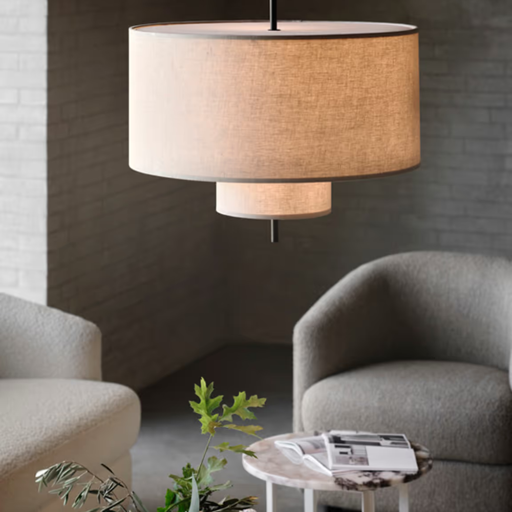 Blanche | Hanglamp Beige Textielkap