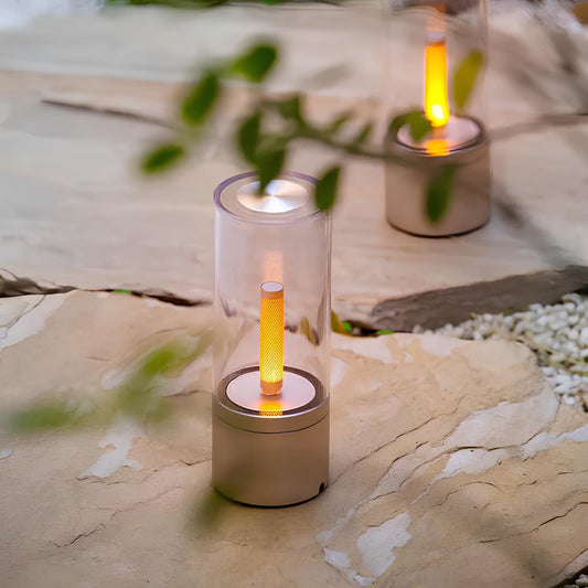 Dæmpbar Bordlampe med Glaslegeme og Minimalistisk Design - Varmt Hvidt Lys, Perfekt til Enhver Rum