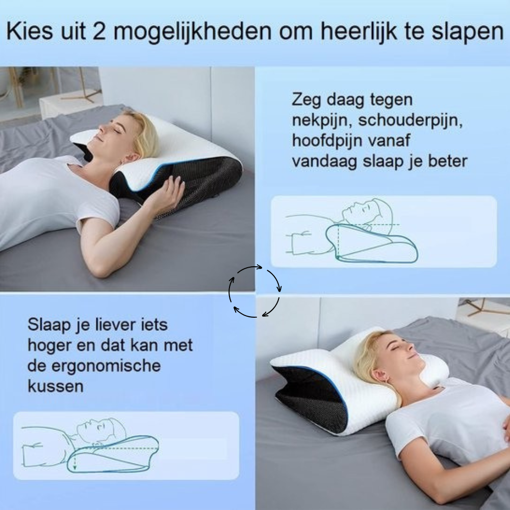 Orthopedisch Kussen van Traagschuim voor Nek- en Rugpijn – Ergonomisch en Hypoallergeen voor Alle Slaaphoudingen