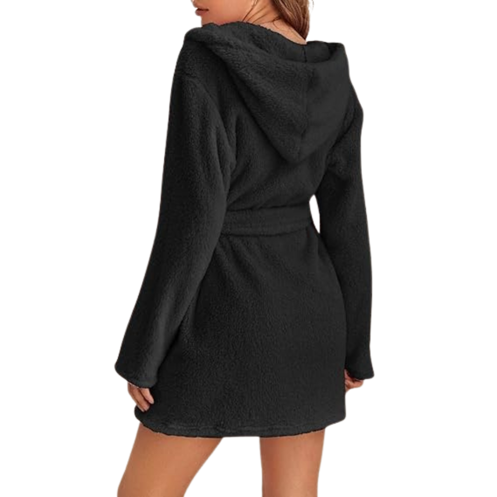 Fleece Badjas met Capuchon en Tailleband voor Dames – Zacht en Warm Ochtendjas voor Ultiem Comfort