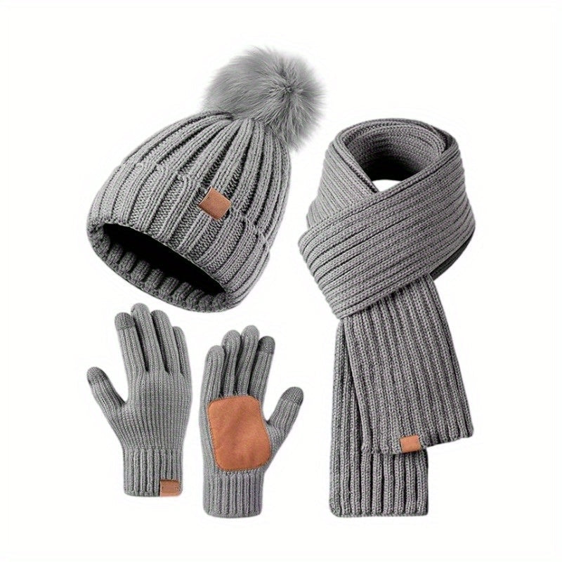 3-in-1 Winterset met Gebreide Muts, Sjaal en Touchscreen Handschoenen – Stijlvol en Warm voor Koude Dagen 4