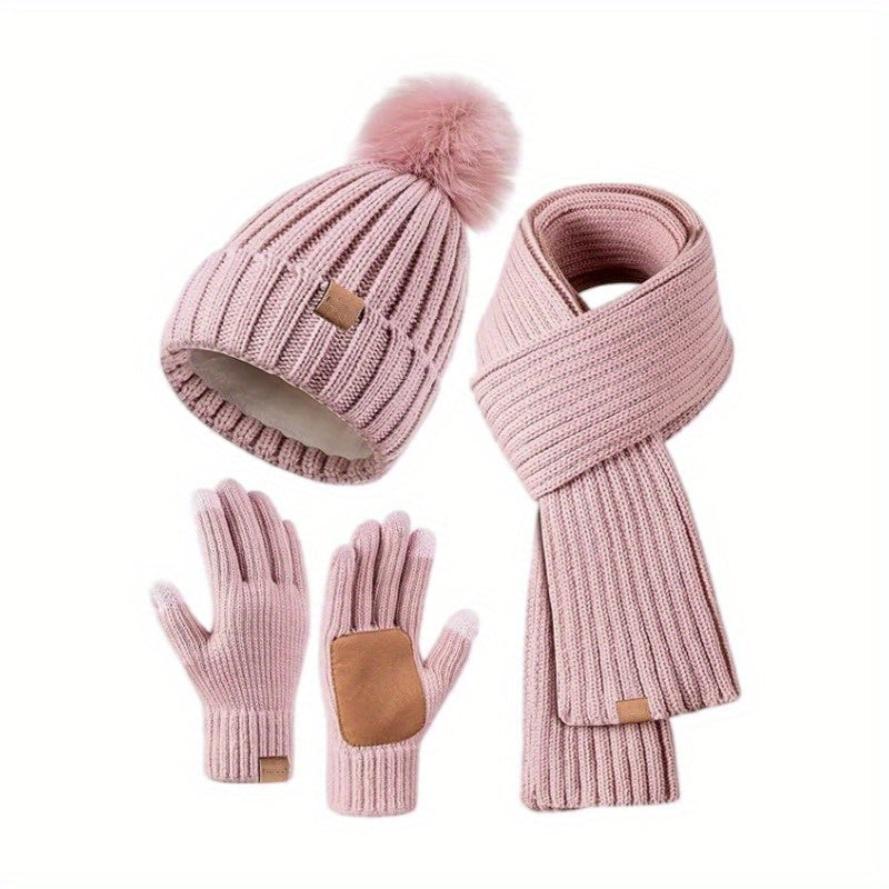 3-in-1 Winterset met Gebreide Muts, Sjaal en Touchscreen Handschoenen – Stijlvol en Warm voor Koude Dagen 6