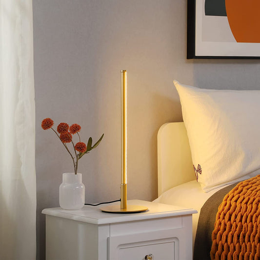 Minimalist Gold Table Lamp with Dimmable LED and Touch Switch – Stylish Interior Lighting for Any Space