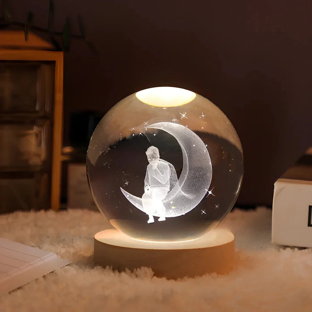 3D Kristallamp met Ruimtescènes – Magische Nachtlamp voor Sfeervolle Verlichting 17