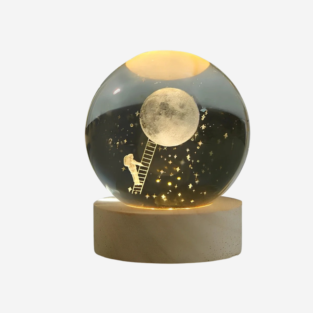 3D Kristallamp met Ruimtescènes – Magische Nachtlamp voor Sfeervolle Verlichting 2