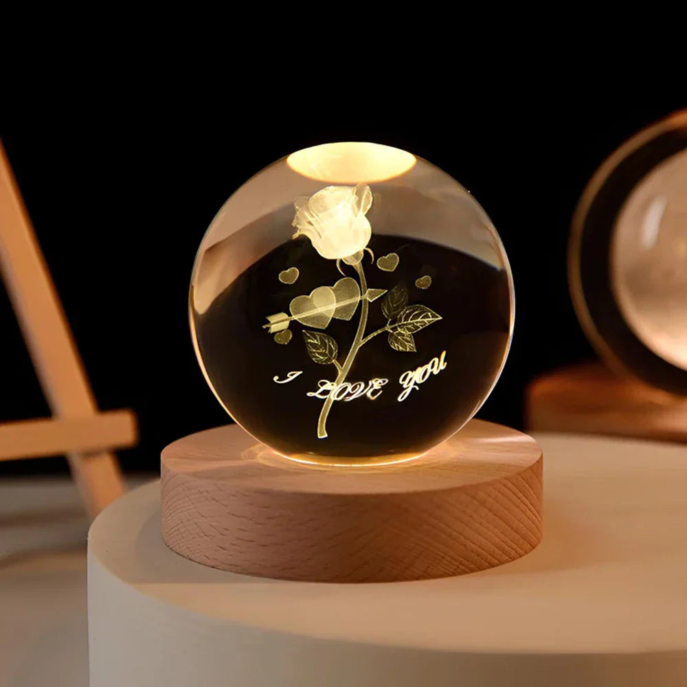 3D Kristallamp met Ruimtescènes – Magische Nachtlamp voor Sfeervolle Verlichting 23