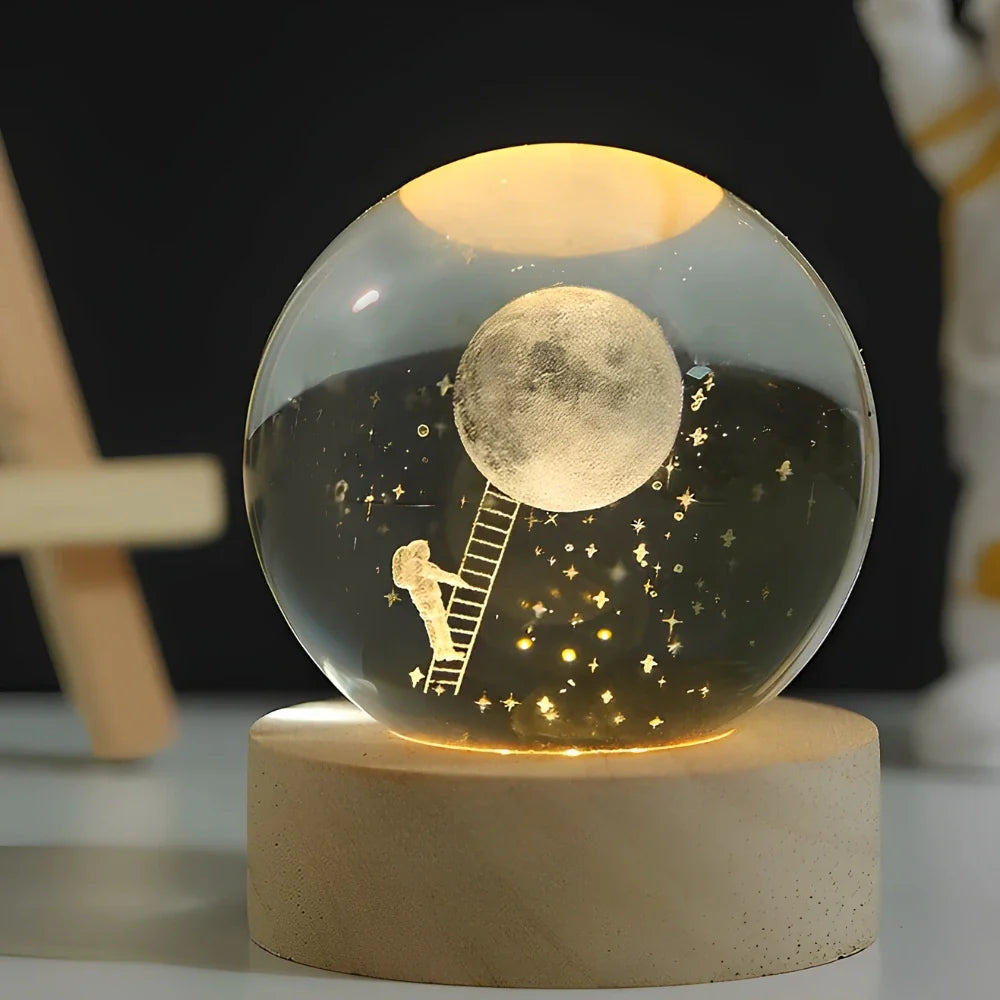 3D Kristallamp met Ruimtescènes – Magische Nachtlamp voor Sfeervolle Verlichting 8