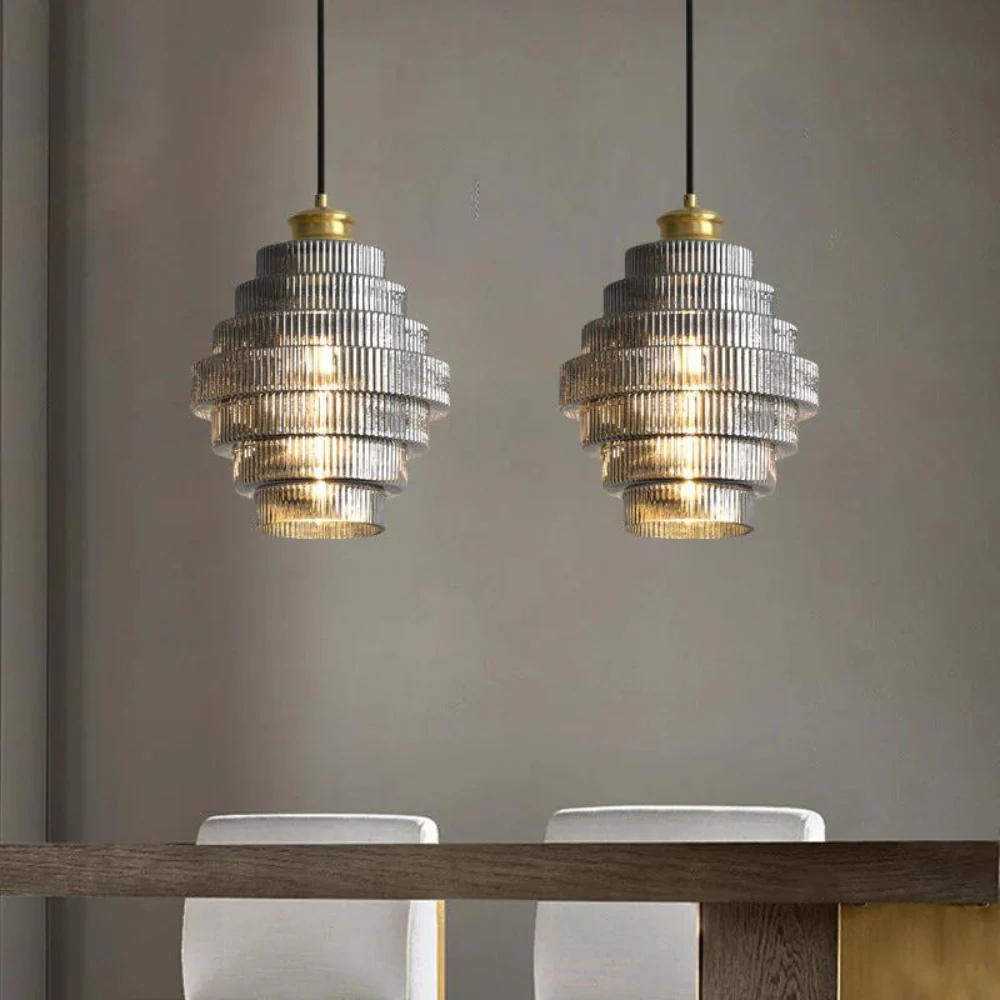 Clairmont Vivre - Hanglamp met Retro Glazen Vorm en Messing Afwerking