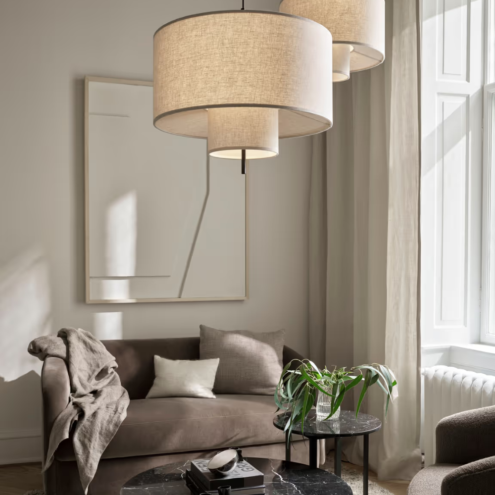 Blanche | Hanglamp Beige Textielkap