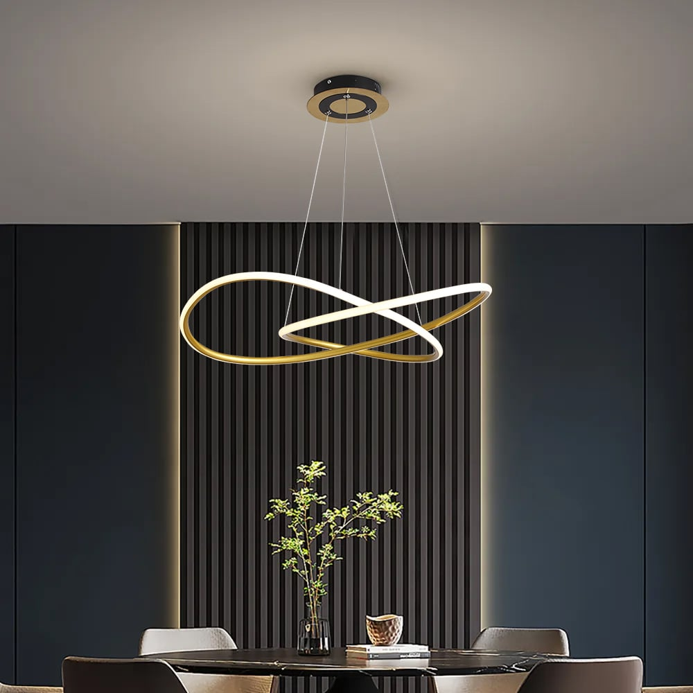 Minimalistische Gouden LED Hanglamp voor Eettafel – Modern Design voor Woonkamer en Slaapkamer