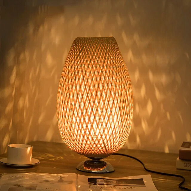 Variant image for Vintage Bamboe Tafellamp – Rustiek Design voor Warme Sfeer in Woonkamer en Slaapkamer-4
