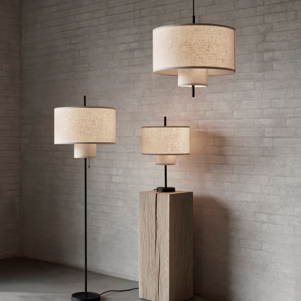 Blanche | Hanglamp Beige Textielkap