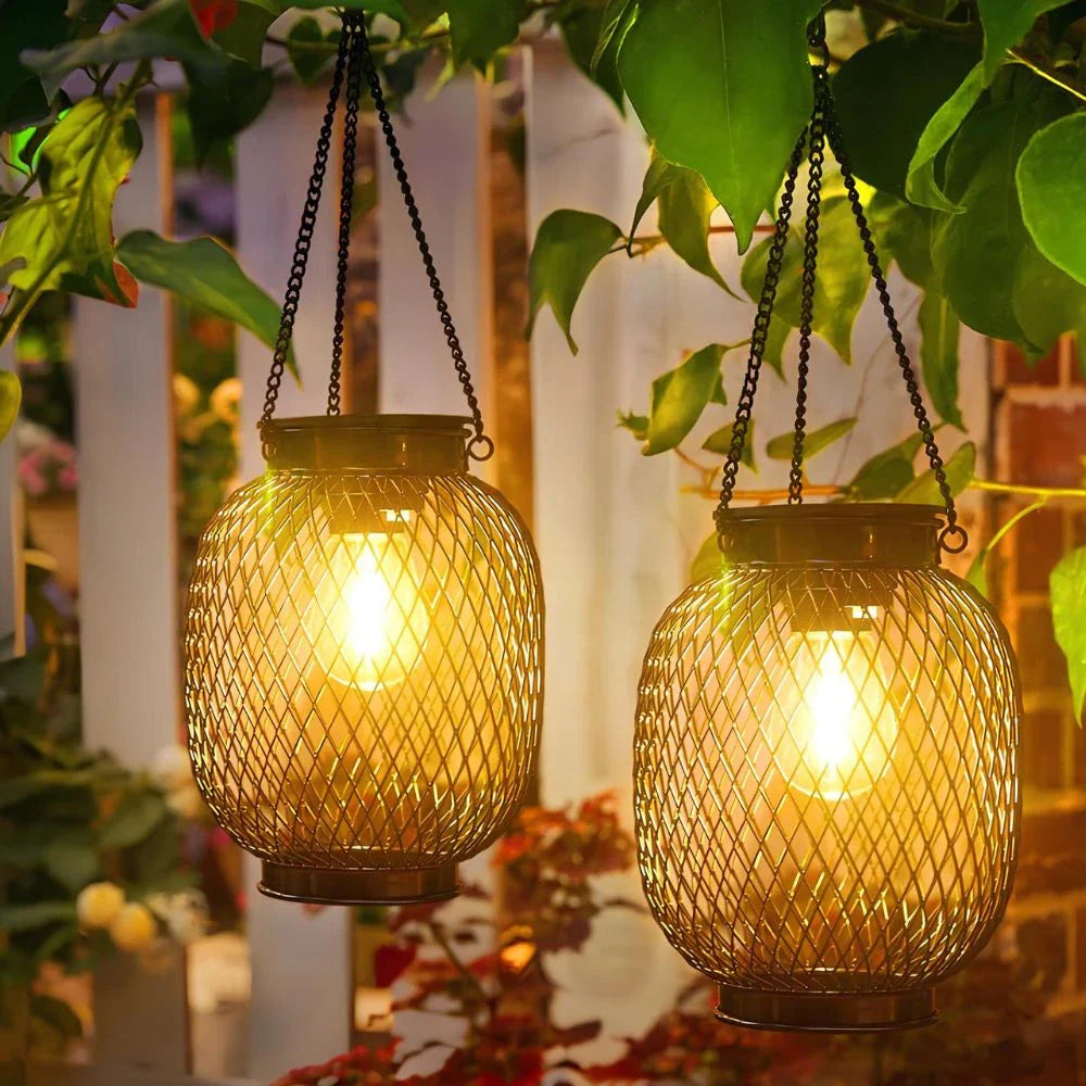 Zonne-energie Tuinlantaarn met Automatische Schemersensor en Warm Wit Licht – Weerbestendig voor Buiten
