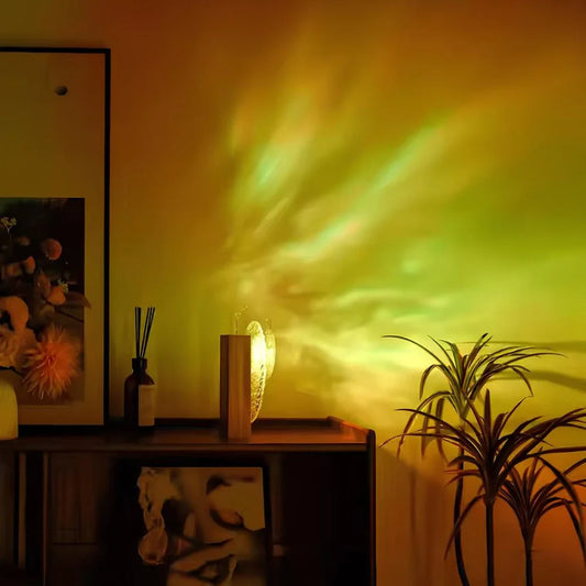 Zonsondergangsfeer Lamp met Instelbare Projecties en Dimbare Warme Verlichting – Ideaal voor Woonkamers en Slaapkamers