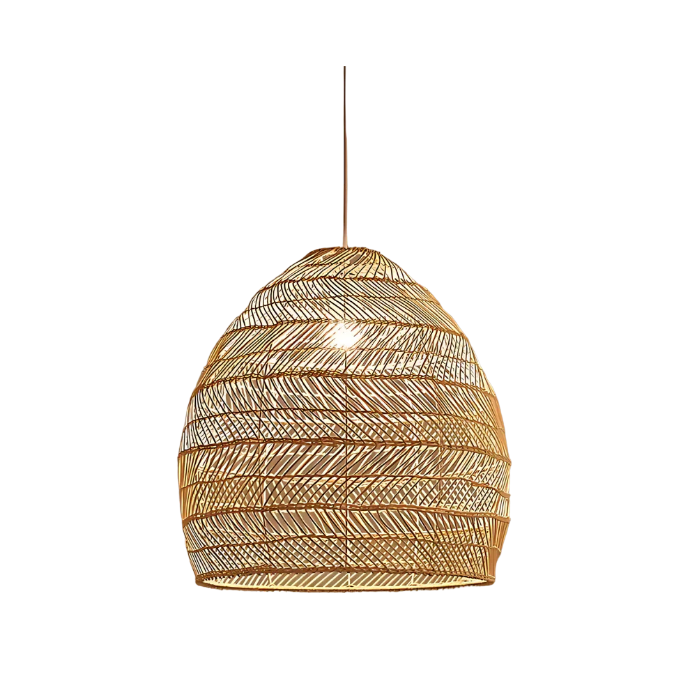 Handgemaakte Rotan Hanglamp voor Eettafel