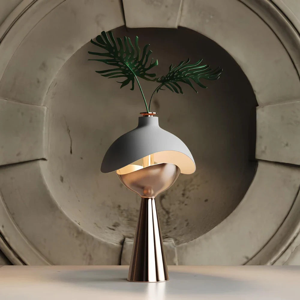 Dimbare Oplaadbare Tafellamp met Sculpturaal Ontwerp – Draadloze en Snoerloze Verlichting in Warm, Natuurlijk en Koel Wit Licht
