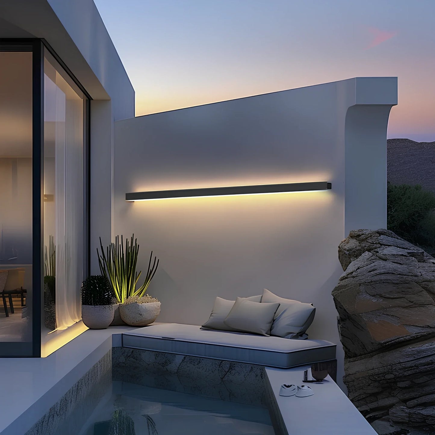 Moderne Buiten Wandlamp van Smeedijzer en Aluminium met LED Verlichting – Weerbestendig en Duurzaam Design