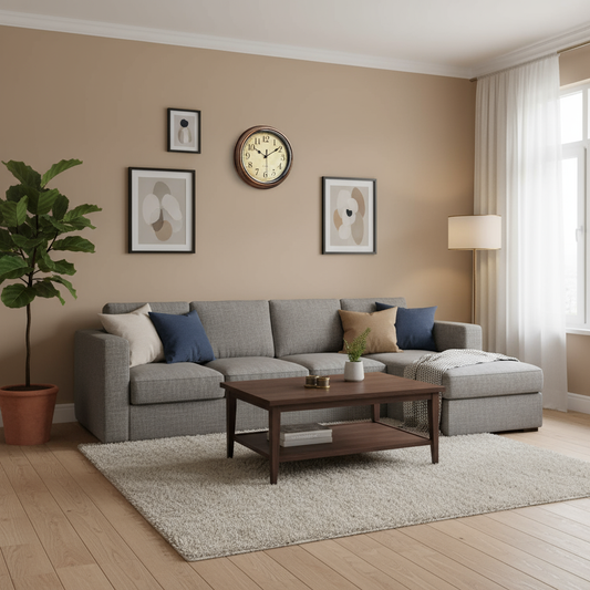 Klassieke Houten Wandklok met Geruisloze Werking – Tijdloze Sierklok voor Woonkamer en Keuken