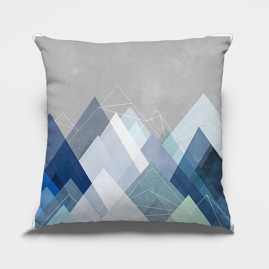 Abstract Blauw Kussenhoes 45x45 cm – Duurzaam Pluche met Verborgen Ritssluiting, Machinewasbaar en Milieuvriendelijk 4
