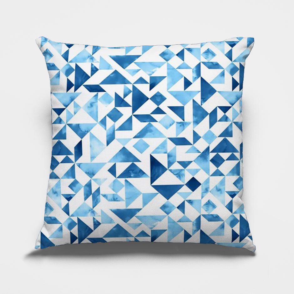 Abstract Blauw Kussenhoes 45x45 cm – Duurzaam Pluche met Verborgen Ritssluiting, Machinewasbaar en Milieuvriendelijk 5