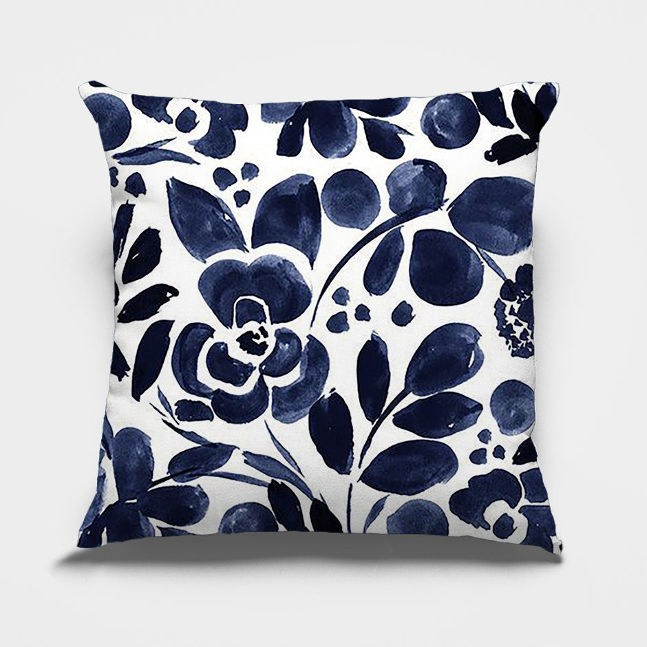 Abstract Blauw Kussenhoes 45x45 cm – Duurzaam Pluche met Verborgen Ritssluiting, Machinewasbaar en Milieuvriendelijk 9