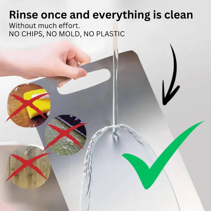 Antibacteriële Snijplank van 100% Roestvrij Staal – Duurzaam en Hygiënisch Keukengerei 8