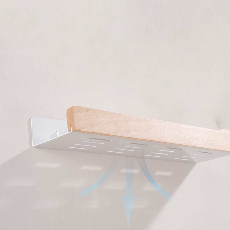 Badkamerrek Hout Zonder Boren – Wit Doucherek met Sterke Zuignappen voor Optimaal Opslagruimte 2