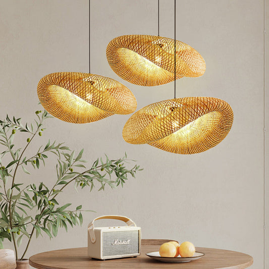 Bamboe Hanglamp met LED Verlichting – Verstelbare Hoogte en Scandinavisch Ontwerp 0
