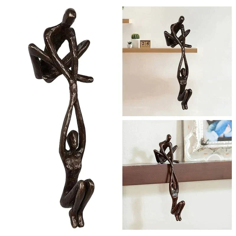 Beeldje Liefde en Kracht – Unieke Hars Sculptuur voor Balans in Huisdecoratie, 10,2 x 6,4 x 20,5 cm 0