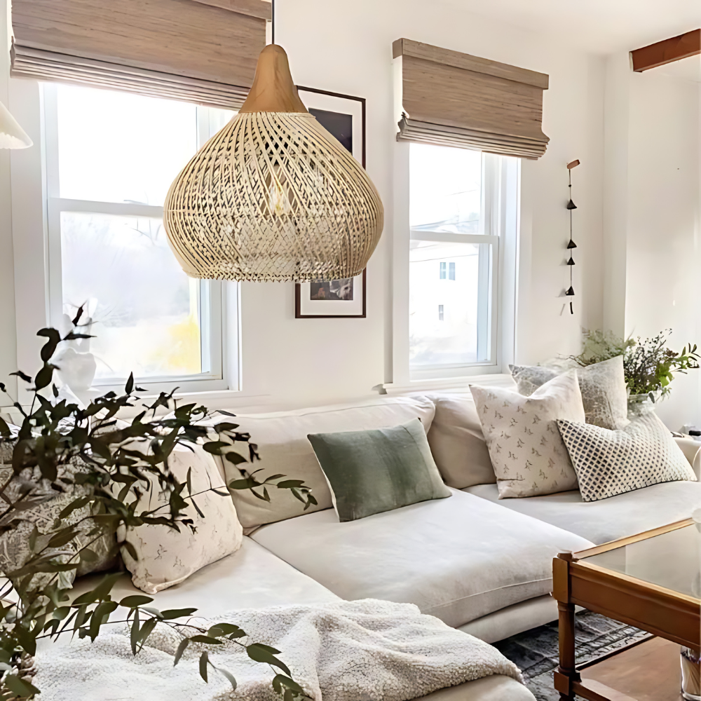 Boho Rieten Hanglamp – Handgemaakt, Uniek Ontwerp voor Woonkamer, Eetkamer en Slaapkamer met Warm Ambient Licht 3