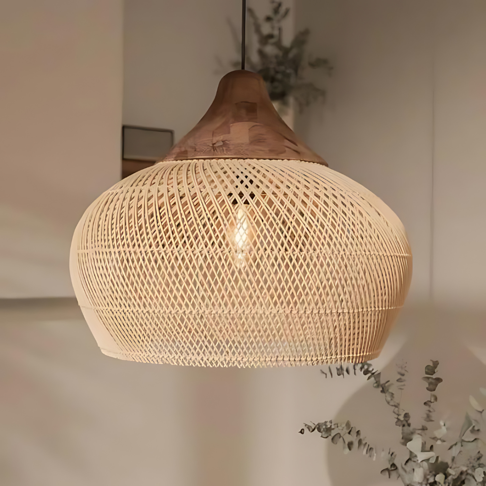 Boho Rieten Hanglamp – Handgemaakt, Uniek Ontwerp voor Woonkamer, Eetkamer en Slaapkamer met Warm Ambient Licht 7