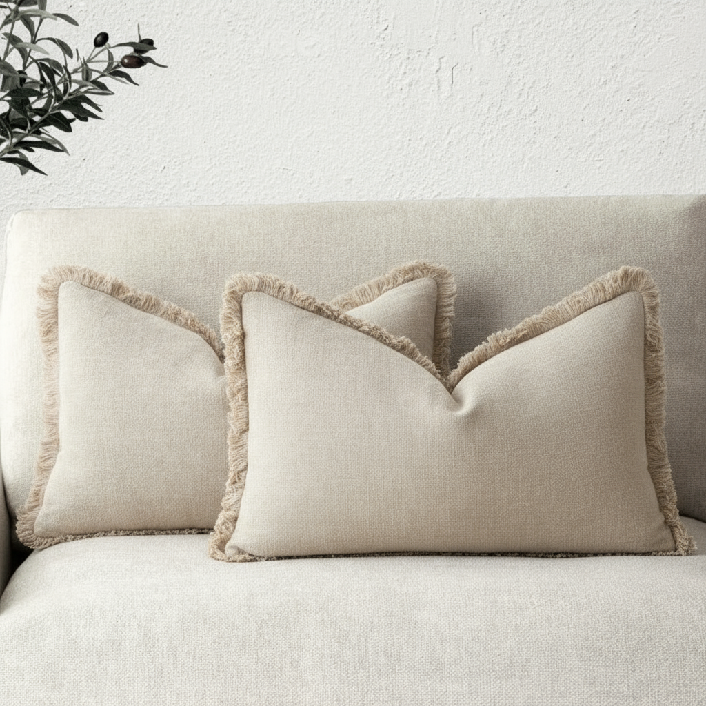 Decoratieve Katoen en Linnen Hoes in Diverse Kleuren – Elegante Woonaccessoire, set van 2