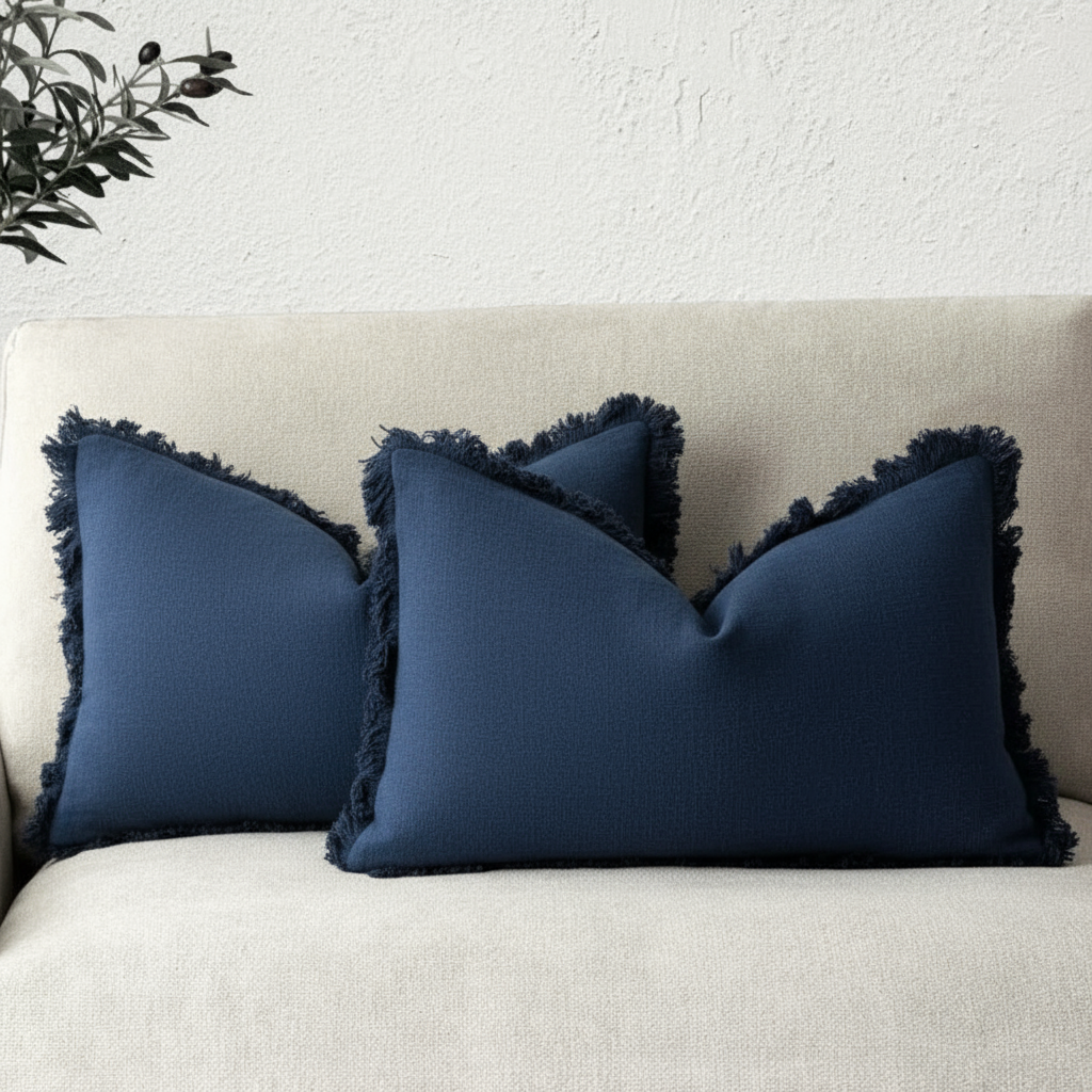 Decoratieve Katoen en Linnen Hoes in Diverse Kleuren – Elegante Woonaccessoire, set van 2