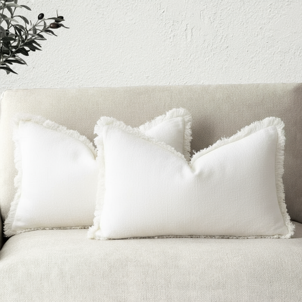 Decoratieve Katoen en Linnen Hoes in Diverse Kleuren – Elegante Woonaccessoire, set van 2