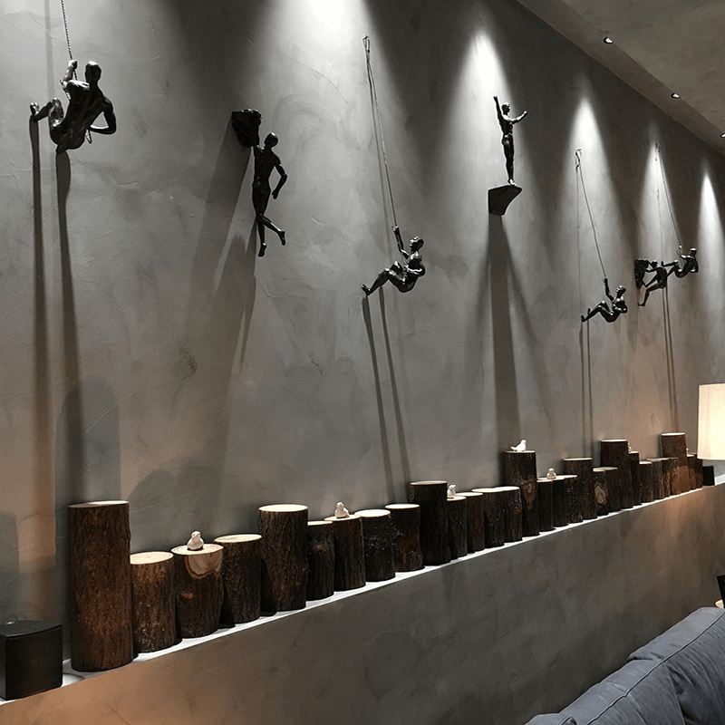 Creatieve Muurdecoratie Set - Drie-delige Sculptuur in Zilver en Koper voor Wanddecoratie Woonkamer 2