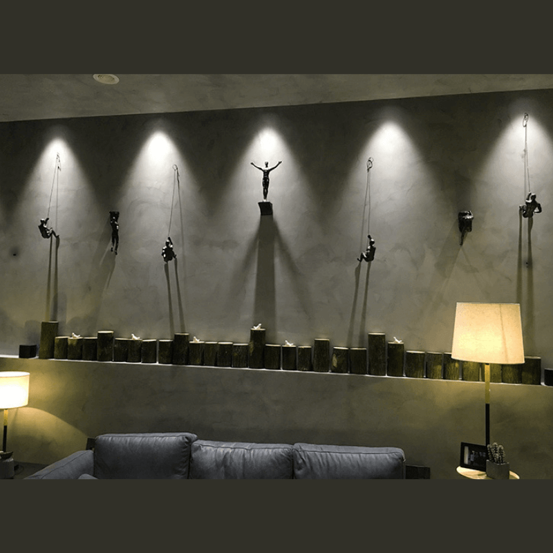 Creatieve Muurdecoratie Set - Drie-delige Sculptuur in Zilver en Koper voor Wanddecoratie Woonkamer 3