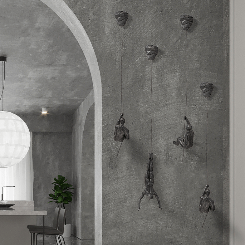 Creatieve Muurdecoratie Set - Drie-delige Sculptuur in Zilver en Koper voor Wanddecoratie Woonkamer 8