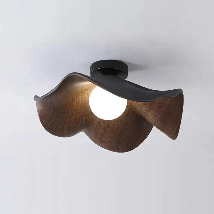 Variant image for Scandinavische Houten Lotus Plafondlamp – Sfeervol Design voor Slaapkamer en Woonkamer, D28cm of D40cm-3