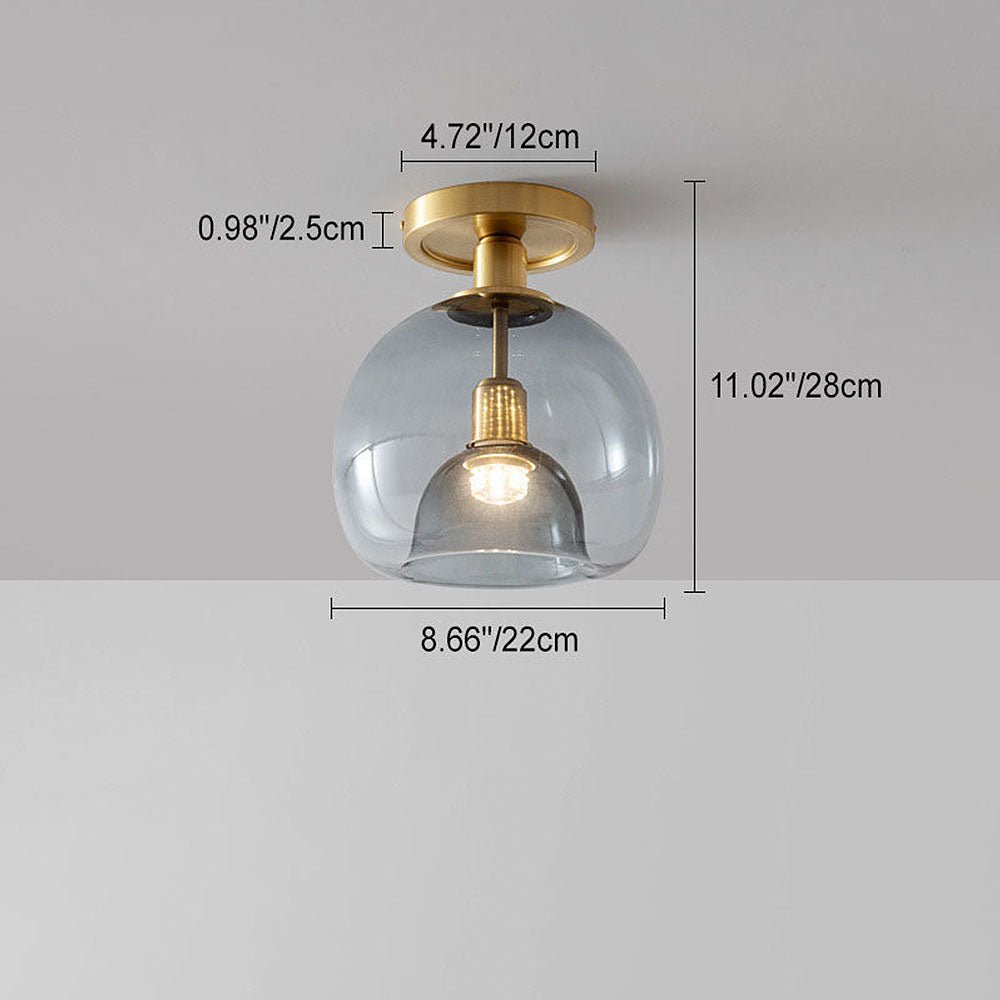 Moderne Grijze Plafondlamp van Glas – Minimalistische Plafonniere voor Elegante Verlichting met E27 Fitting