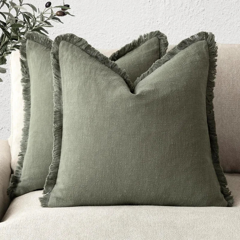 Decoratieve Katoen en Linnen Hoes in Diverse Kleuren – Elegante Woonaccessoire, 45x45 cm en 30x50 cm 0