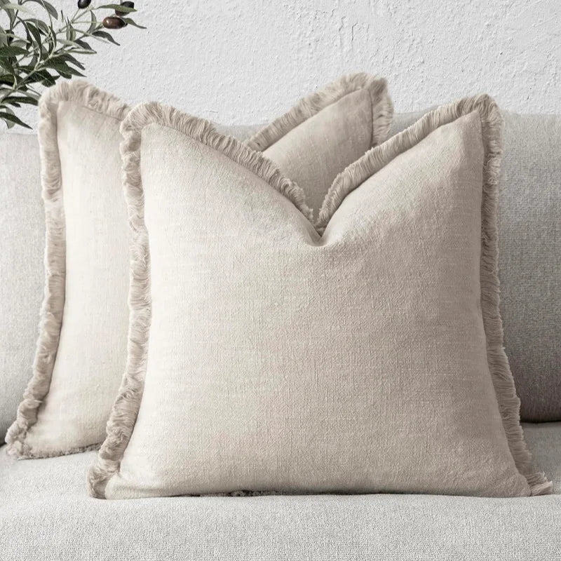 Decoratieve Katoen en Linnen Hoes in Diverse Kleuren – Elegante Woonaccessoire, 45x45 cm en 30x50 cm 6