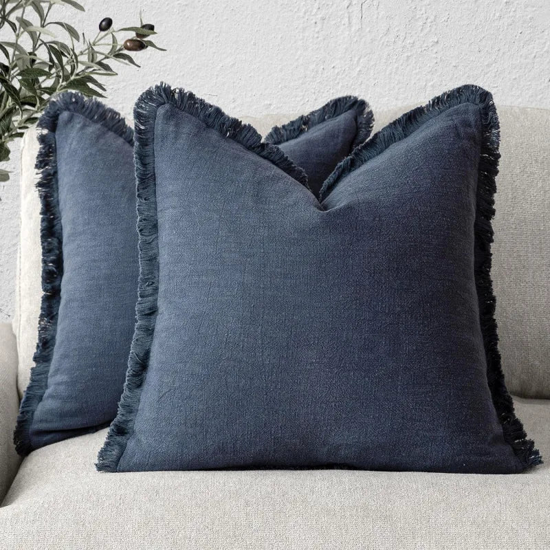 Decoratieve Katoen en Linnen Hoes in Diverse Kleuren – Elegante Woonaccessoire, 45x45 cm en 30x50 cm 8