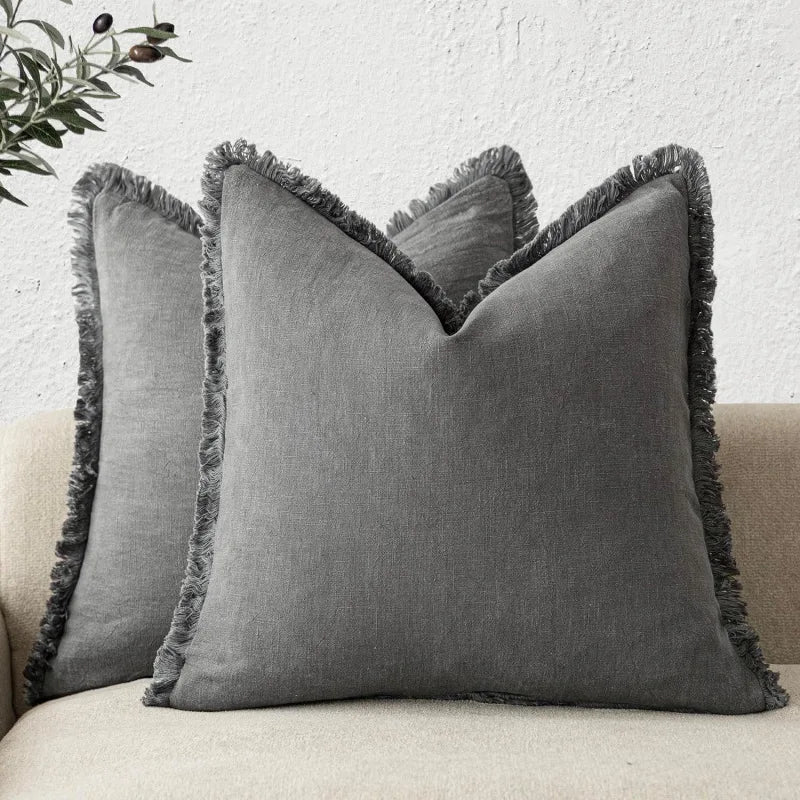 Decoratieve Katoen en Linnen Hoes in Diverse Kleuren – Elegante Woonaccessoire, 45x45 cm en 30x50 cm 9